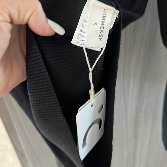 NWT REVOLVE & MINIMALIST lovers COMMENSE ribbed knit black Sweater S - Picture 4 of 9